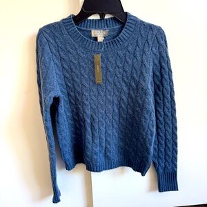 NWT J.crew Cashmere cable-knit crewneck sweater